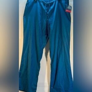 NWT CHEROKEE WOMENS BLUE FLARE LEG DRAWSTRING SCRUB PANTS SIZE LARGE